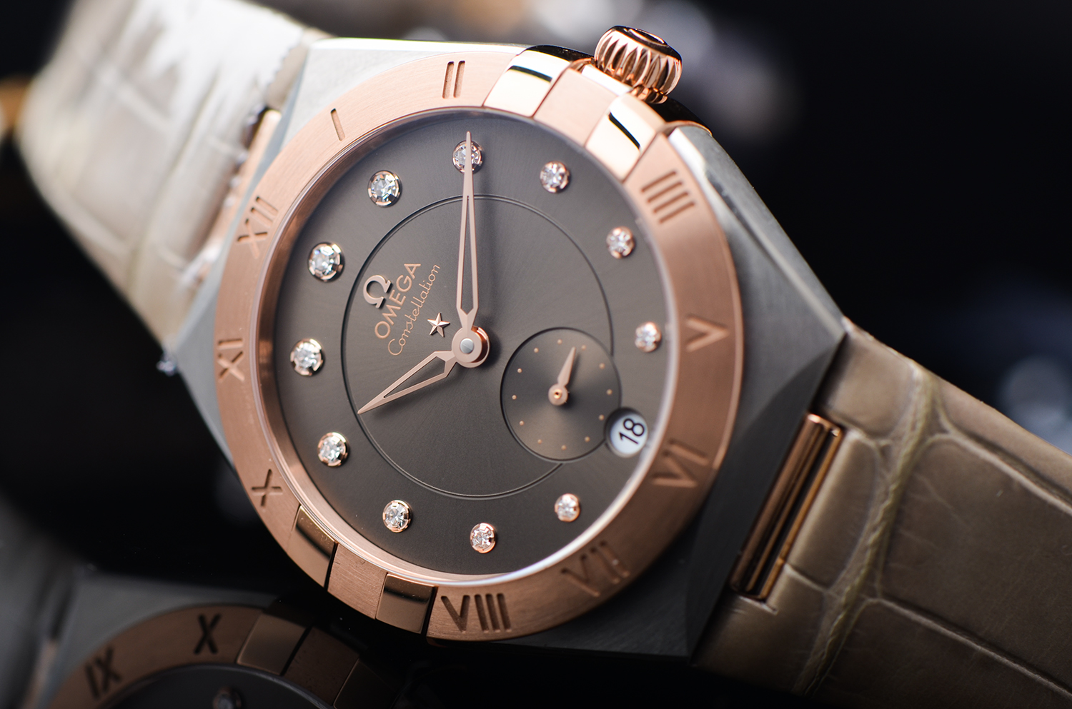 【国行全新】欧米茄星座玫瑰金及钢自动女表131.23.34.20.63.001