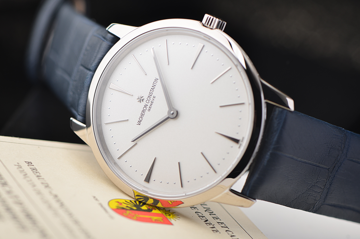 【98新】江诗丹顿传承白金镶钻手上链女表81530/000G-9681盒证齐