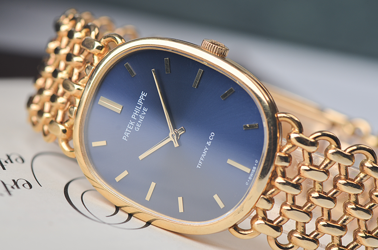 已售出【97新】百达翡丽Golden Ellipse全黄金tiffany联名手卷女表3848