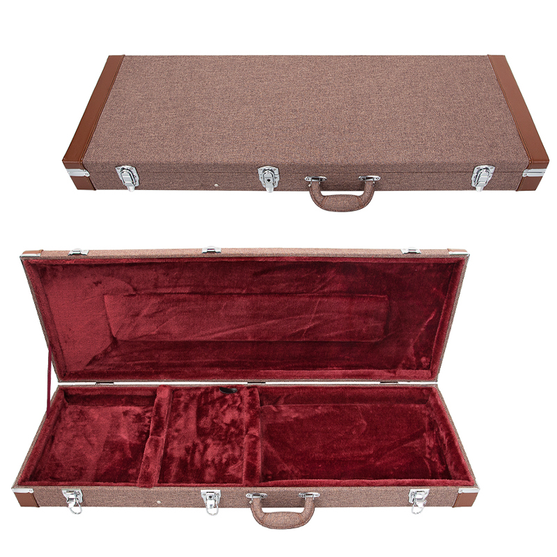 红棕复古斜纹布电吉他方箱