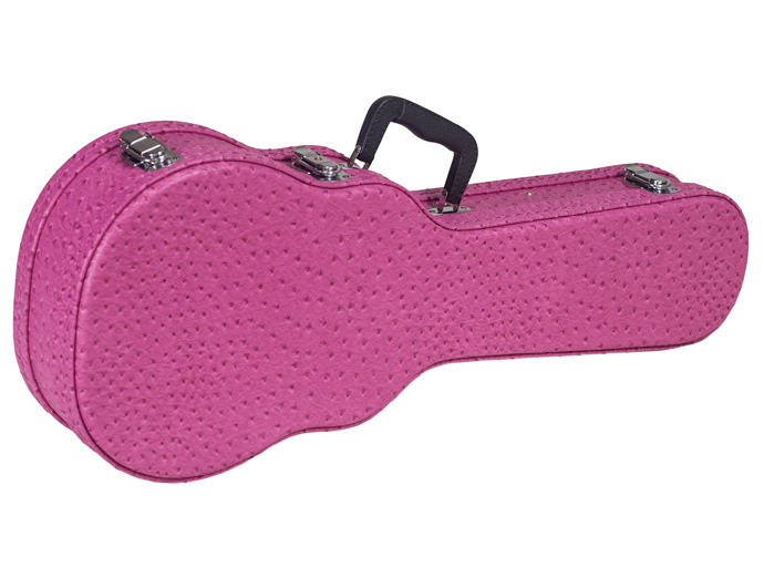 枚红色鸵鸟纹21寸尤克里里箱