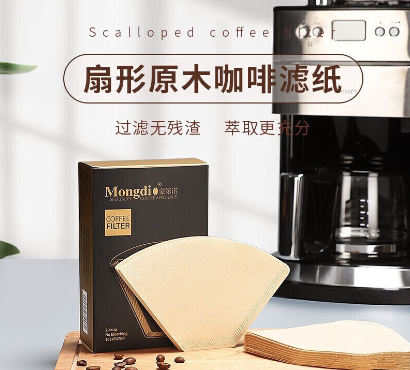 Mongdio咖啡滤纸扇形滴漏式美式咖啡机手冲咖啡过滤纸102型100片