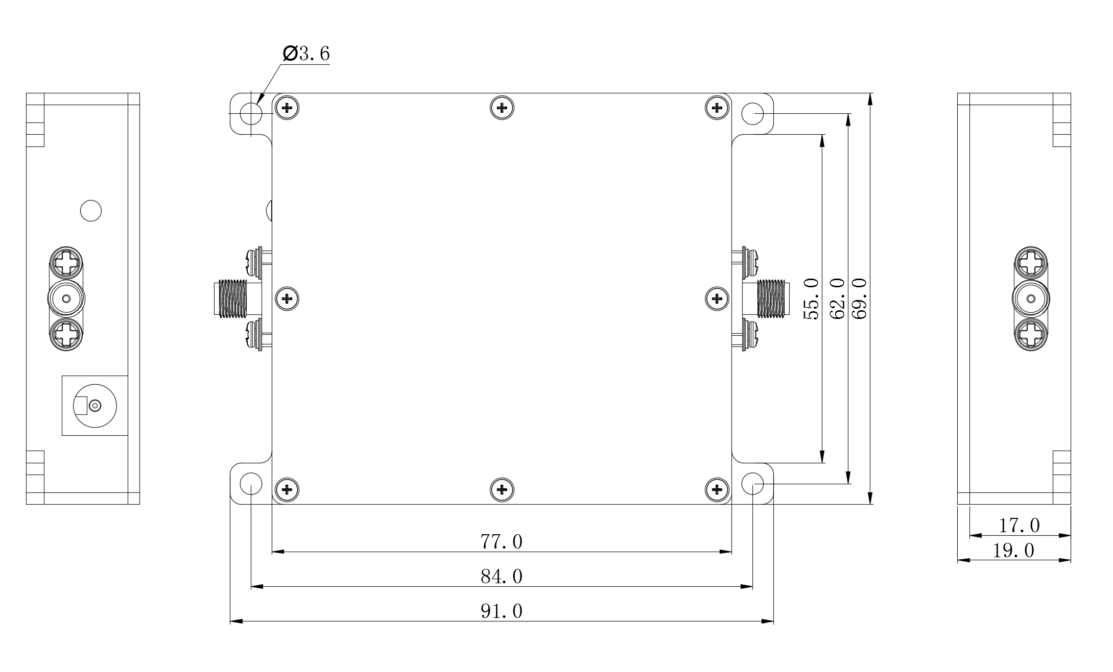 HS59721837ATD——5.9~7.2GHz 4W双向功放