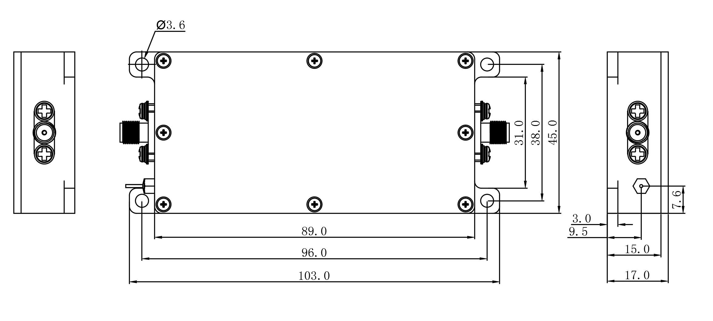 YPM02363438B——200~3600MHz 6W功率放大器