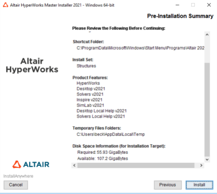 Windows系统HyperWorks2021安装HyperWorks