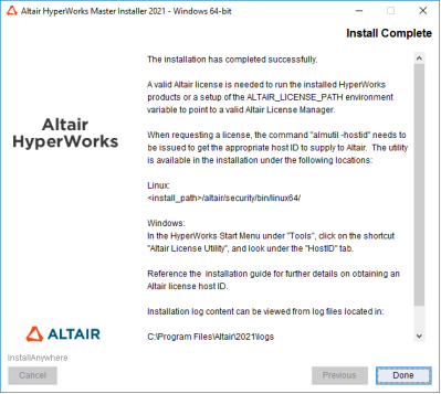 Windows系统HyperWorks2021安装HyperWorks