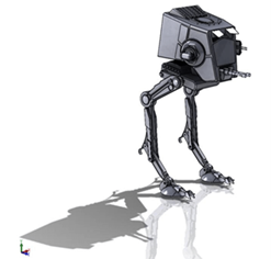 用于在 Altair® HyperMesh® 中设置仿真的初始 AT-ST CAD 模型
