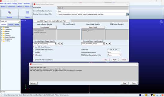 设计仿真:Adams导入Matlab生成的FMU