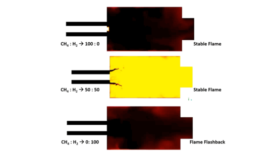 Cabra氢提升火焰在不同共流温度下的火焰升降距离