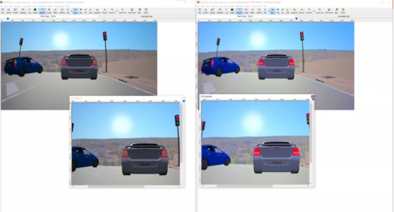 Hyperlux（右）系列具备保留闪烁光源的能力，没有出现上一代（左）传感器中出现过的伪影