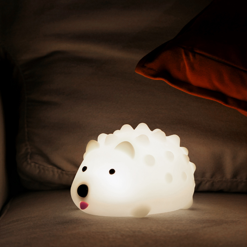 Home Decor Tabletop Children Room Color Changing LED Hedgehog Silicone Night Lights