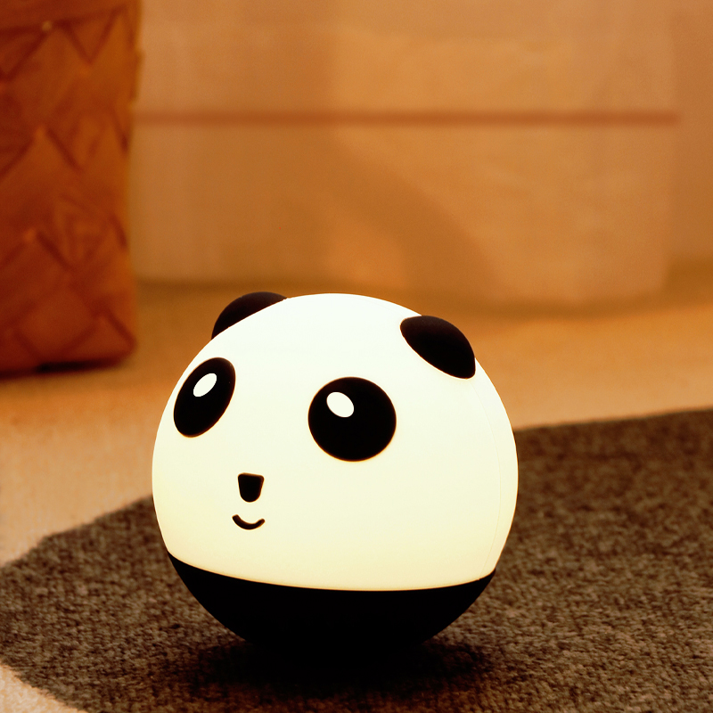 Creative Gift Cute Panda Silicone Night Light LED Color Changing Kids Bedroom Atmosphere Lamp