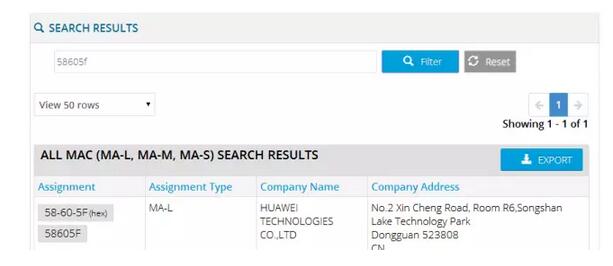 D-GuiYang的MAC地址前缀是58-60-5f