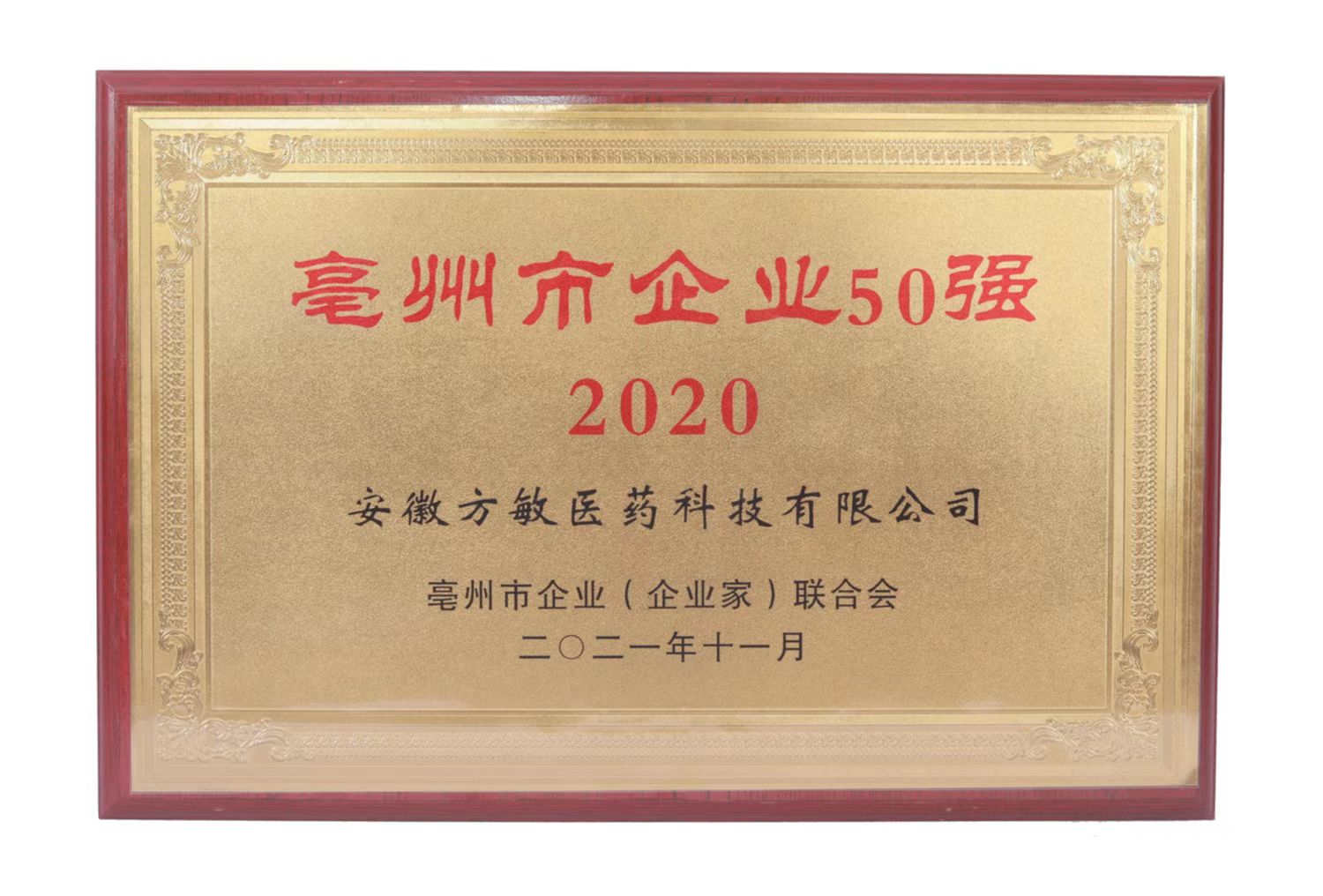 2020亳州企業(yè)50強(qiáng)