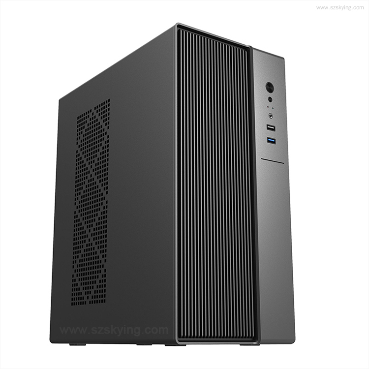 High Quality Design Micro Case Business Office 0.8mm Thickness New Mould Computer Tower Black SKMOCQY-B