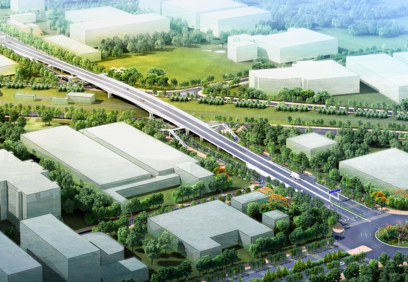 志诚大道修建跨线桥工程