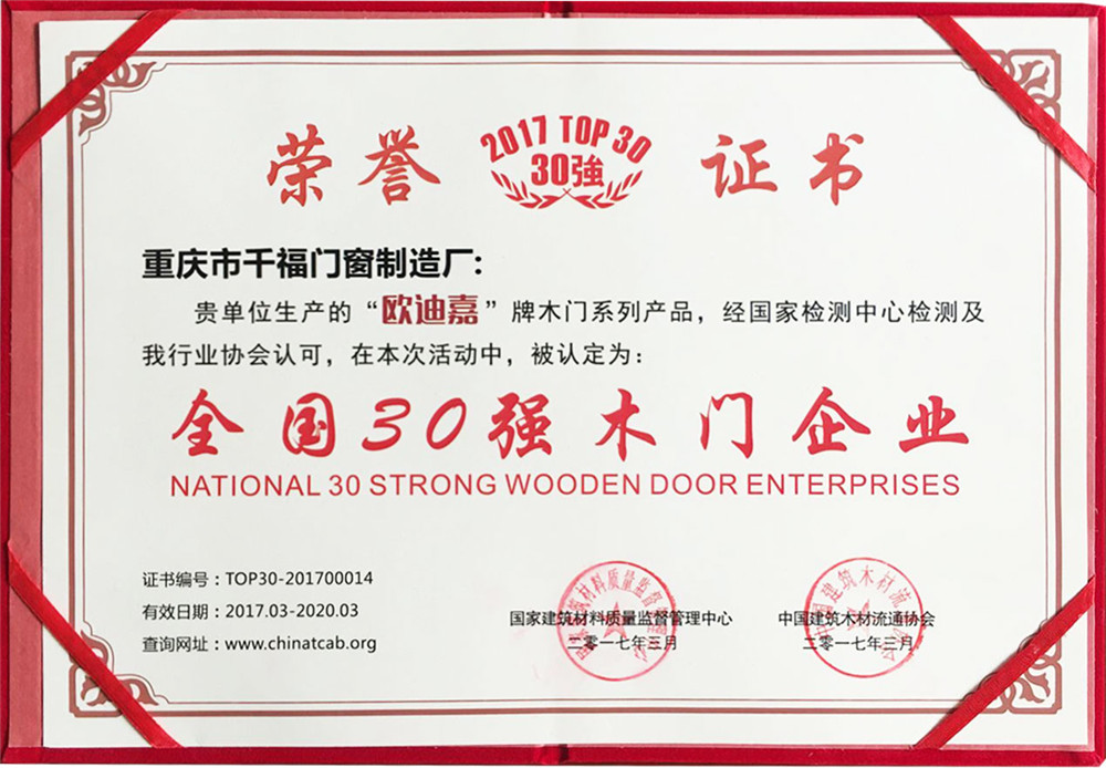 全国30强木门企业