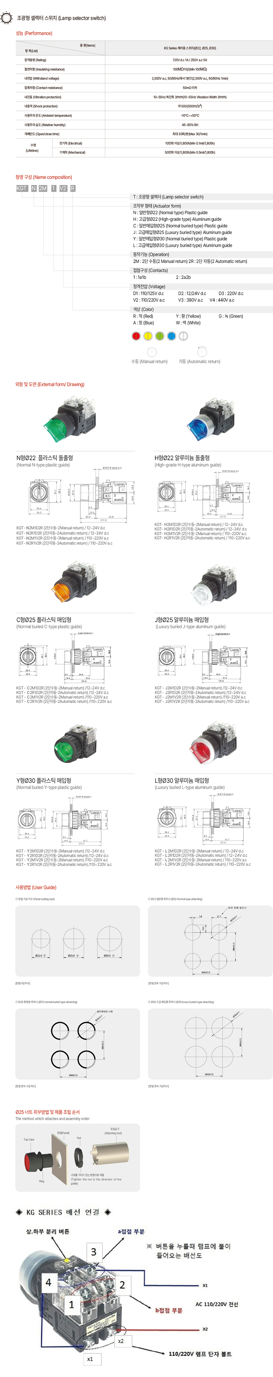 KGAUTO KGT系列带灯型选择开关