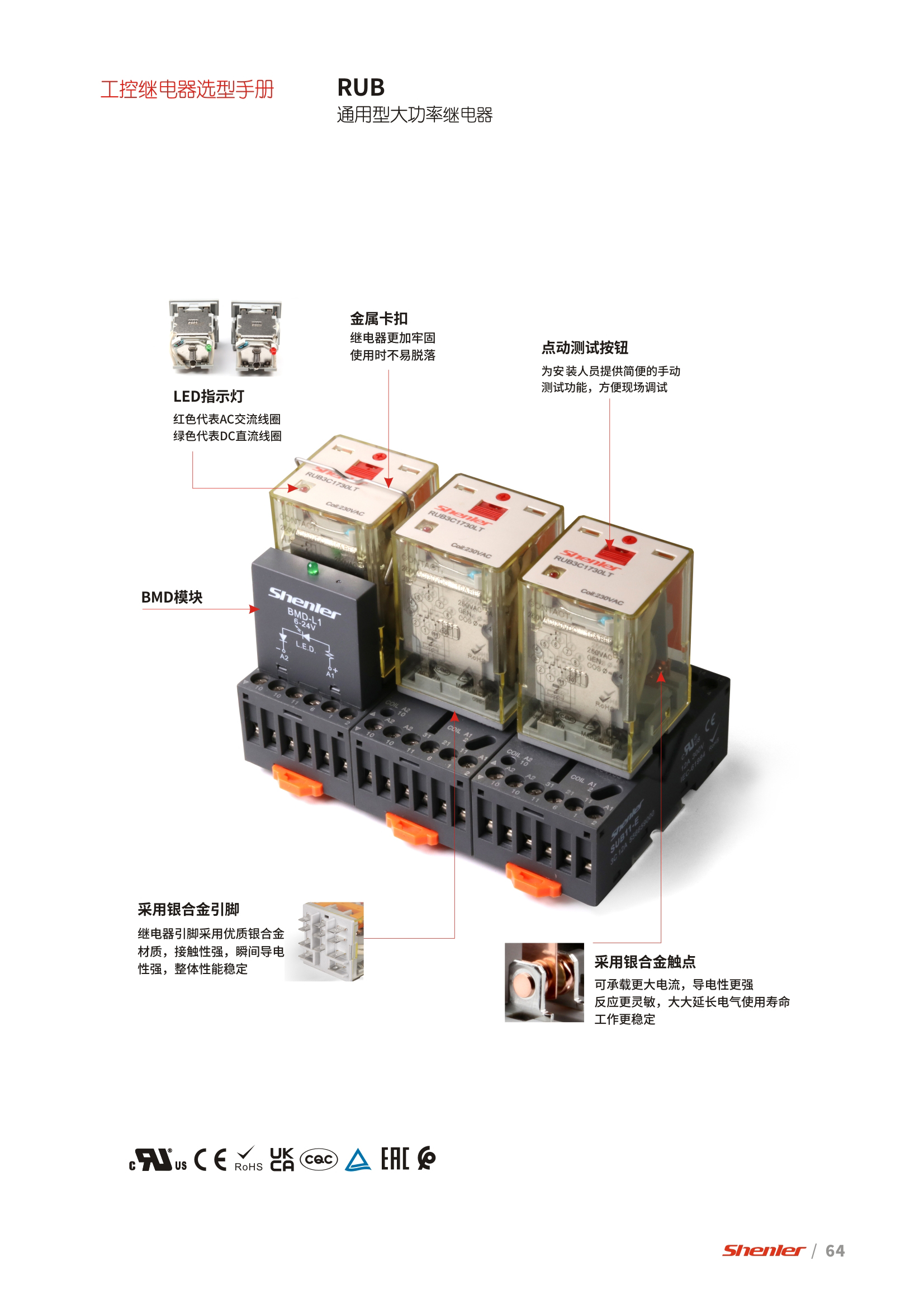 申乐RUB系列通用型大功率继电器