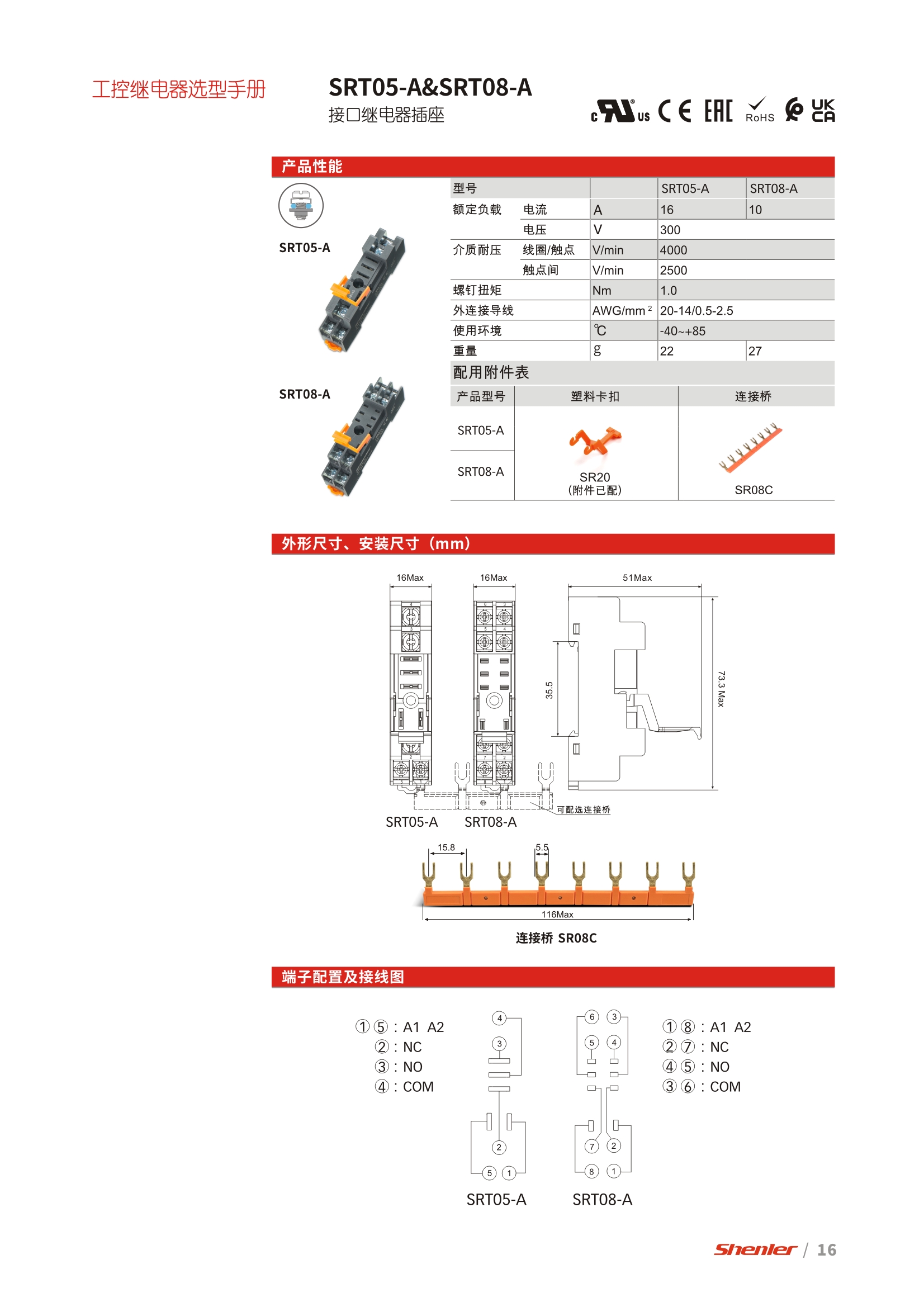 RFT系列继电器底座SRT05-A、SRT08-A