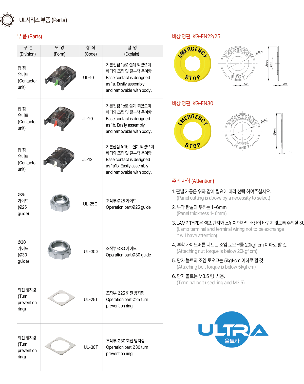 KGAUTO UL系列开关附件。