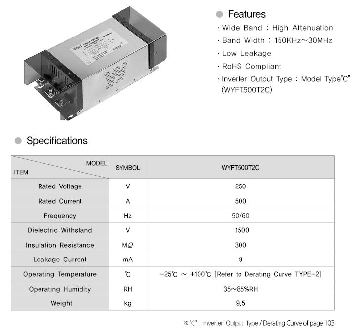 WOONYOUNG噪声滤波器WYFT500T2C