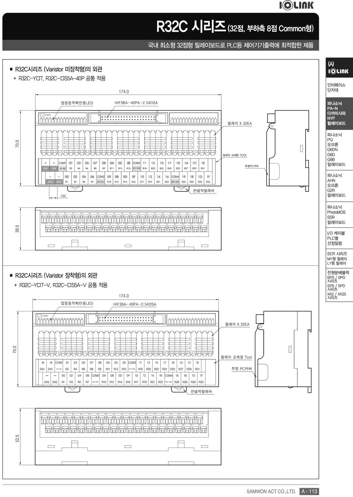 SAMWON ACT IOLINK R32C系列继电器模组