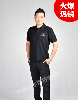 天津夏季纯棉T恤定制（贵宾黑）