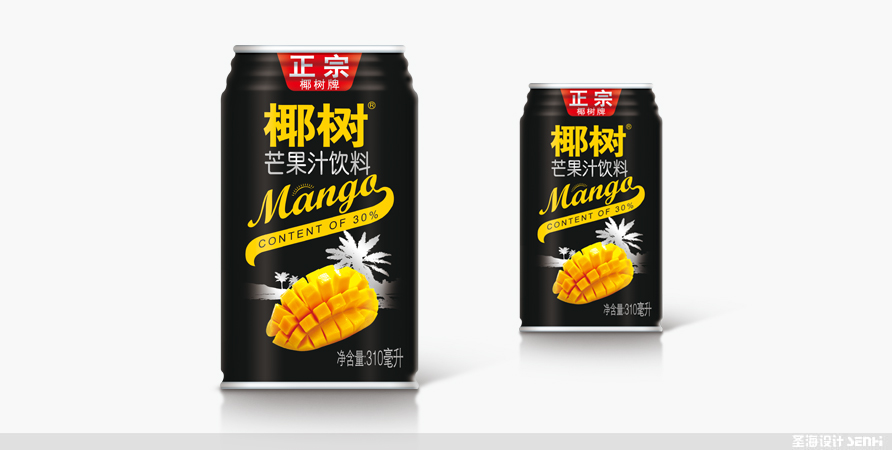 正宗椰树牌/包料包装设计/芒果汁饮料/杭州包装设计/杭州圣海包装艺术设计有限公司