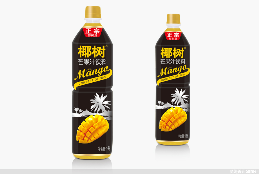 正宗椰树牌/包料包装设计/芒果汁饮料/杭州包装设计/杭州圣海包装艺术设计有限公司