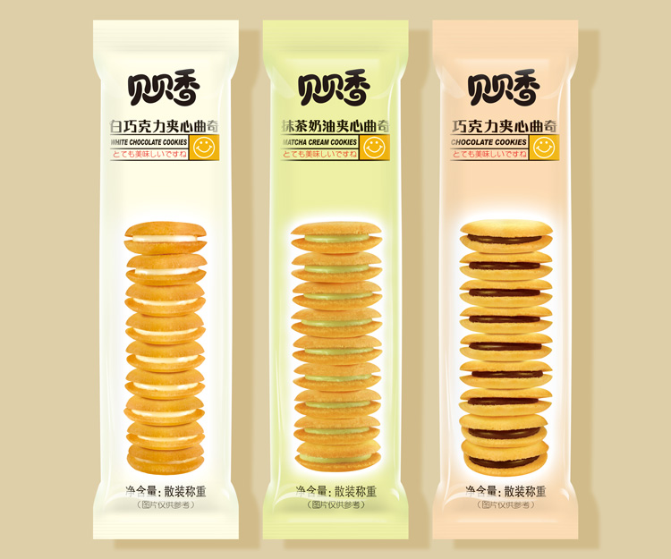 贝贝香白巧克力/抺茶奶油夹心曲奇/杭州圣海包装艺术设计有限公司