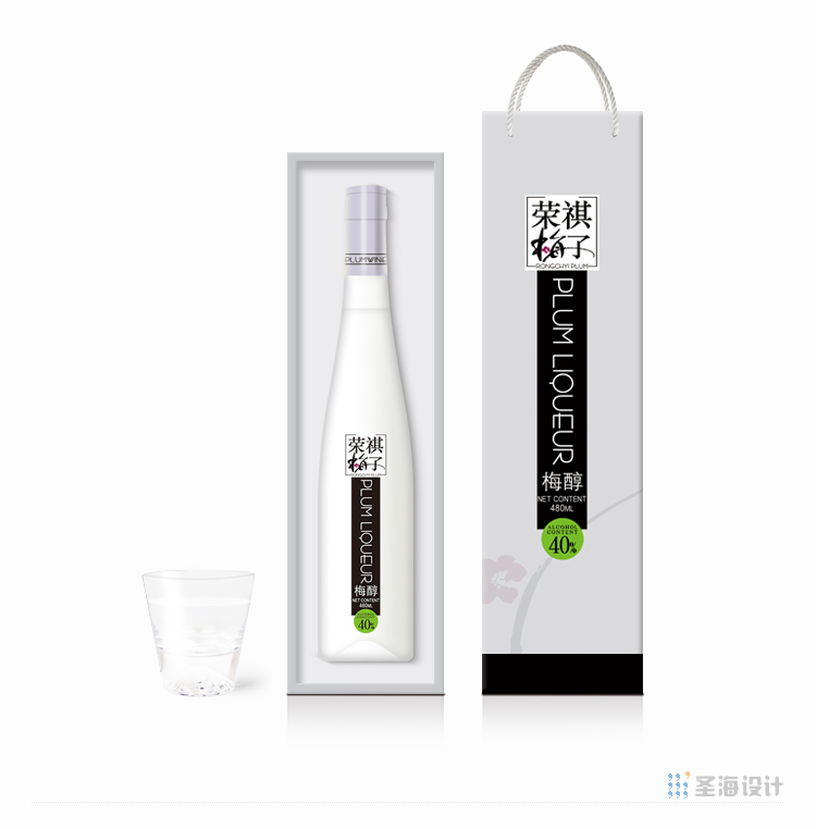荣祺梅子/梅酒瓶型/酒标设计/白酒包装设计/日本梅酒/杭州包装设计/杭州圣海包装艺术设计有限公司