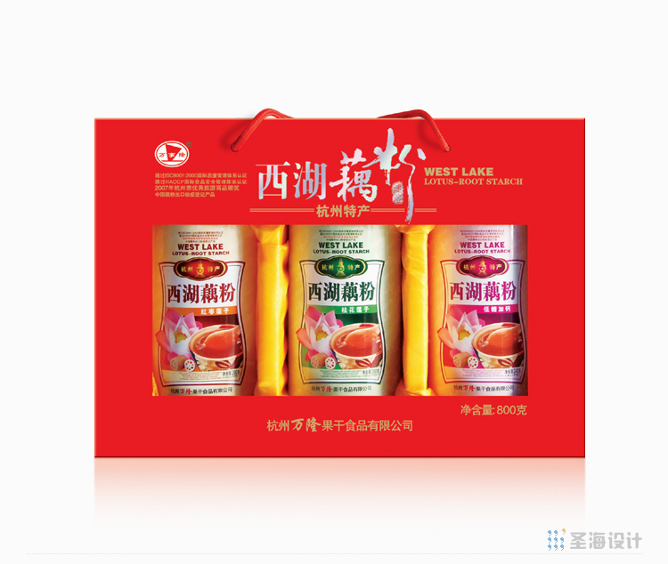 万隆杭州糕点特产/西湖藕粉/杭州包装设计/圣海包装设计