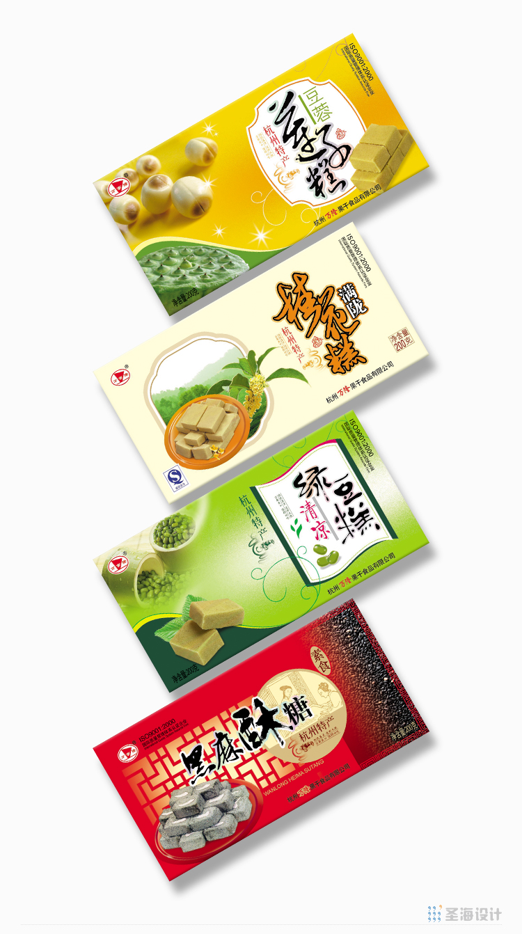 万隆杭州糕点特产/西湖藕粉/杭州包装设计/圣海包装设计