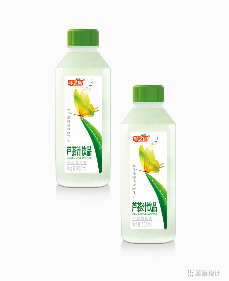 味之园/芦荟汁饮品/柠檬芦荟汁饮品/芦荟苹果汁饮品/芦荟橙汁饮品/蓝莓汁饮品/芒果汁饮品/枣香牛奶饮品/杭州包装设计/杭州圣海包装艺术设计有限公司