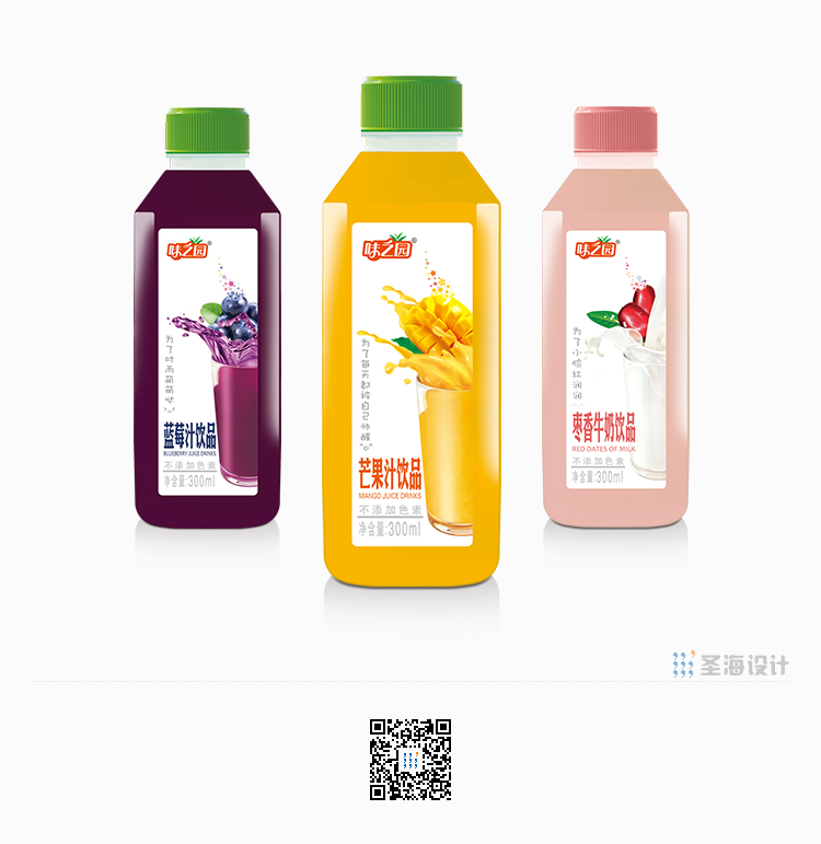 味之园/芦荟汁饮品/柠檬芦荟汁饮品/芦荟苹果汁饮品/芦荟橙汁饮品/蓝莓汁饮品/芒果汁饮品/枣香牛奶饮品/杭州包装设计/杭州圣海包装艺术设计有限公司