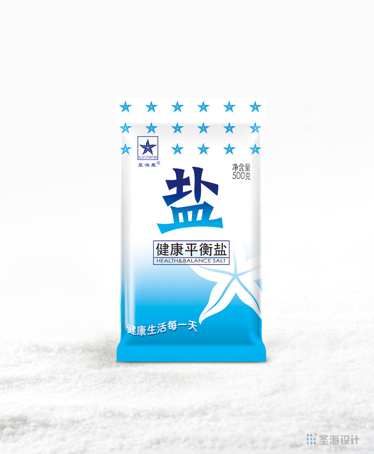 蓝海星食用盐|健康平衡盐|杭州圣海包装艺术设计有限公司|杭州包装设计