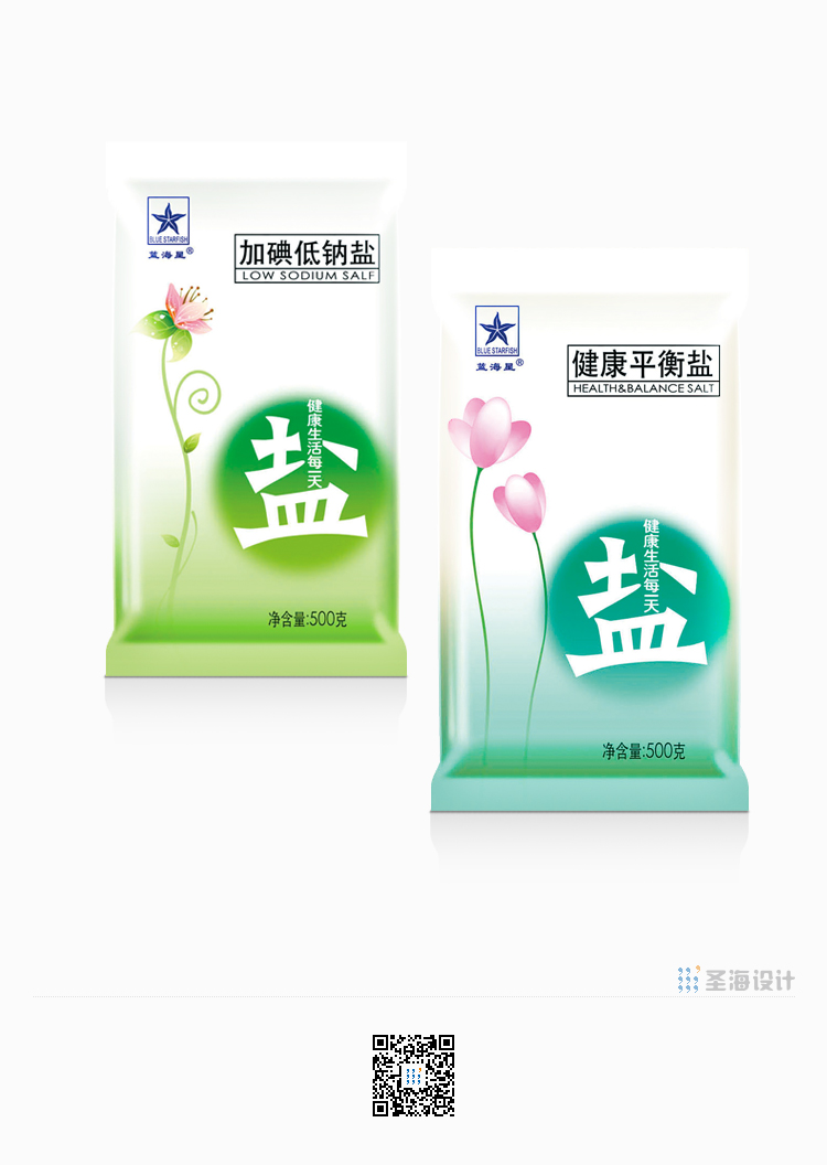 蓝海星食用盐|健康平衡盐|杭州圣海包装艺术设计有限公司|杭州包装设计