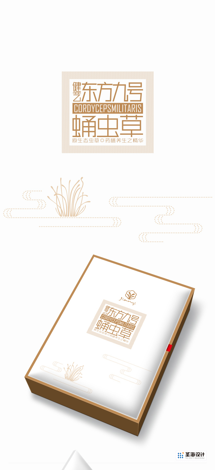 健艺/东方九号蛹虫草/金装礼盒/杭州包装设计/杭州圣海包装艺术设计有限公司