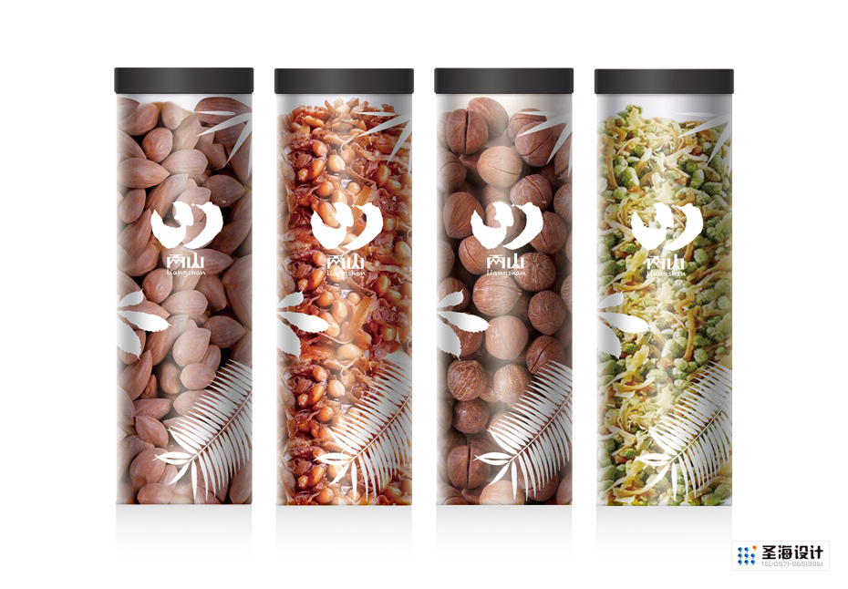 安吉坚果炒货包装设计|香榧|两山农副产品特产（绿水千山就是金山银山）品牌标志logo设计|中国竹乡安吉|杭州包装设计有限公司