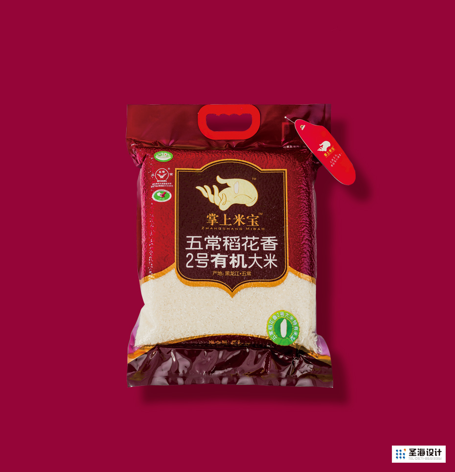 掌上米宝粮油品牌|稻花香大米包装袋设计|杭州圣海包装艺术设计有限公司|五常稻花香包装设计