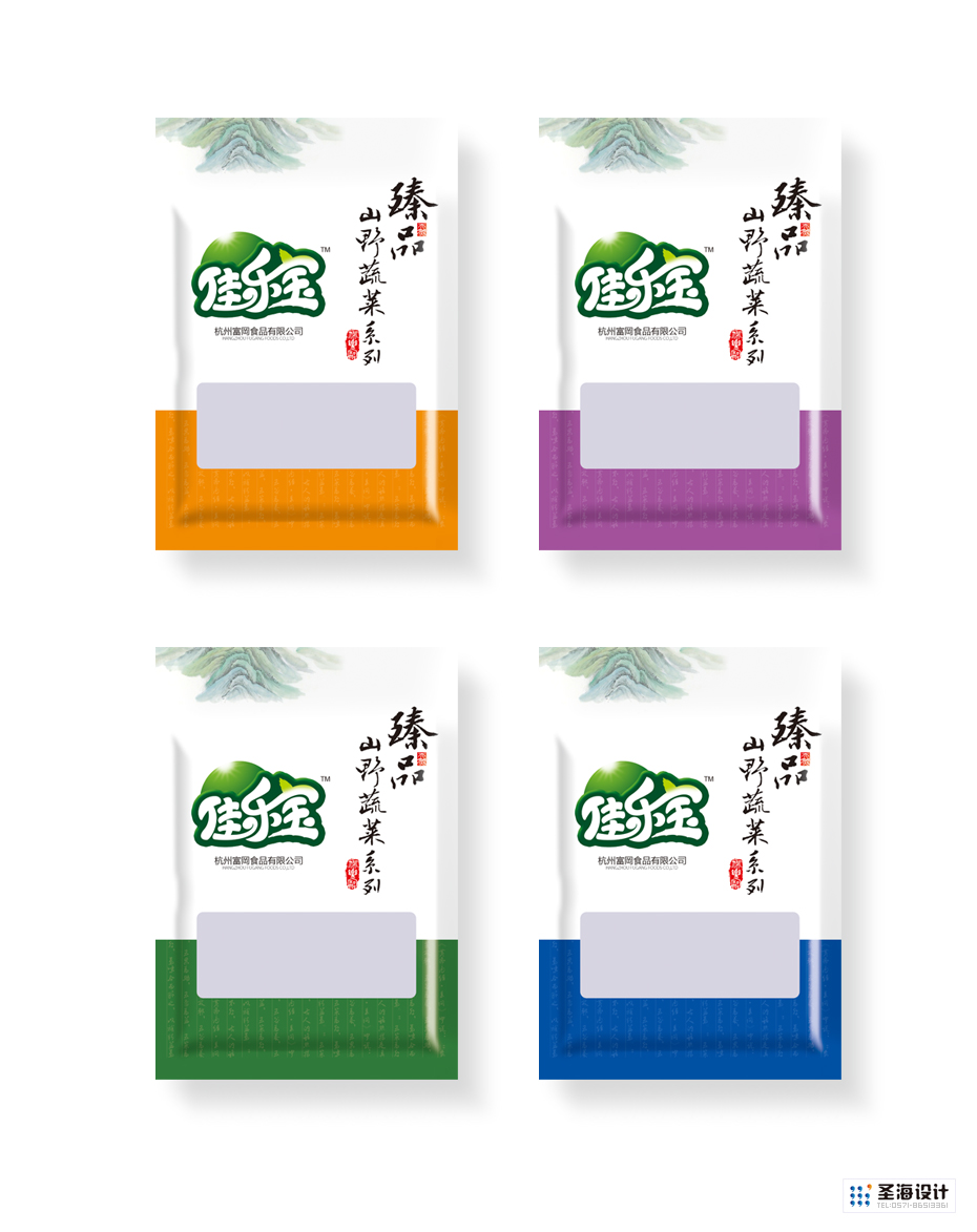 佳乐宝臻品山野蔬菜系列包装袋设计|杭州圣海包装艺术设计有限公司