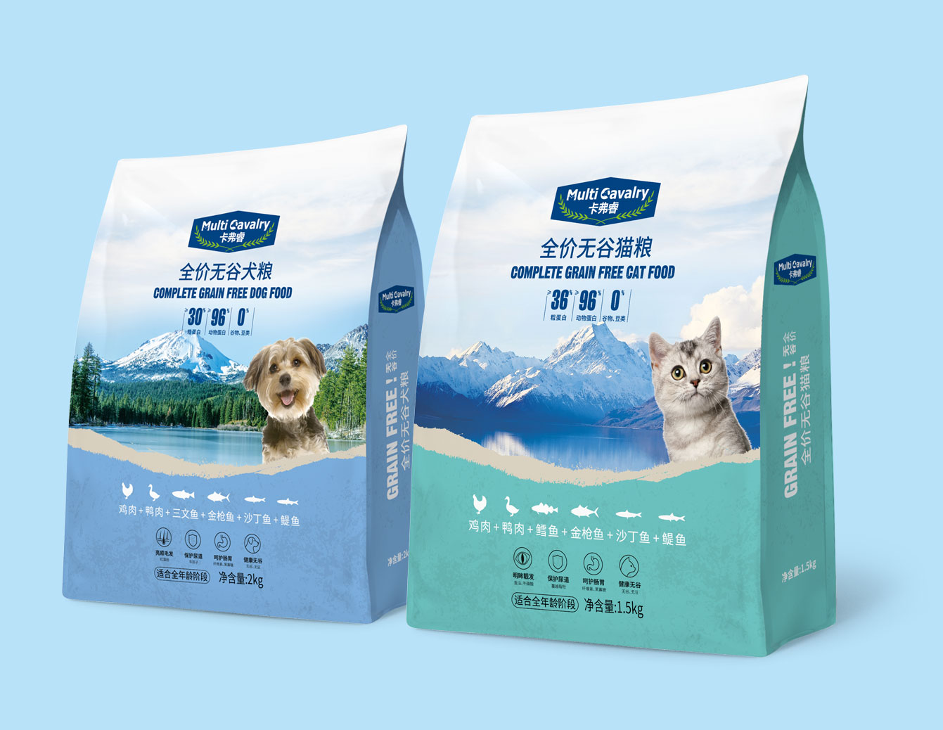 全价无谷猫粮犬粮品牌和包装设计