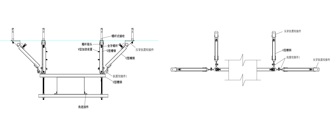 风管侧向与纵向支撑