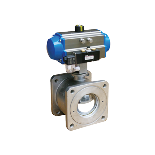 铝合金电磁气动二通/三通方球阀