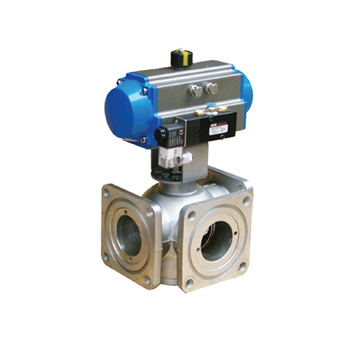 铝合金电磁气动二通/三通方球阀