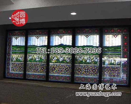 出口日本彩色玻璃屏风高端定制