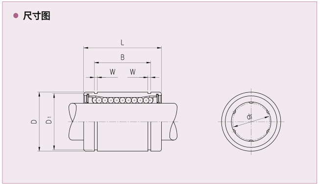 直线轴承欧洲标准型-LME尺寸图