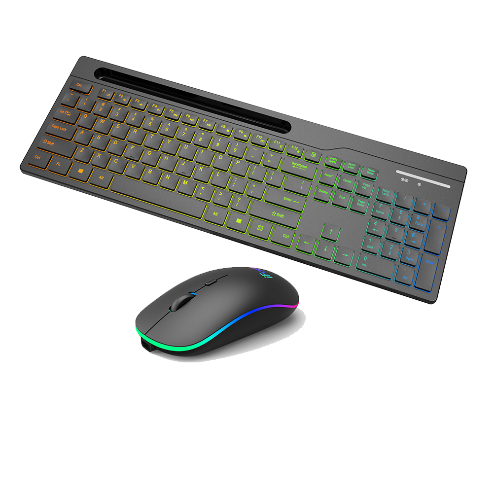 KB-211KDG & MS-910DG 2.4GHz充电发光静音薄膜键盘和发光鼠标