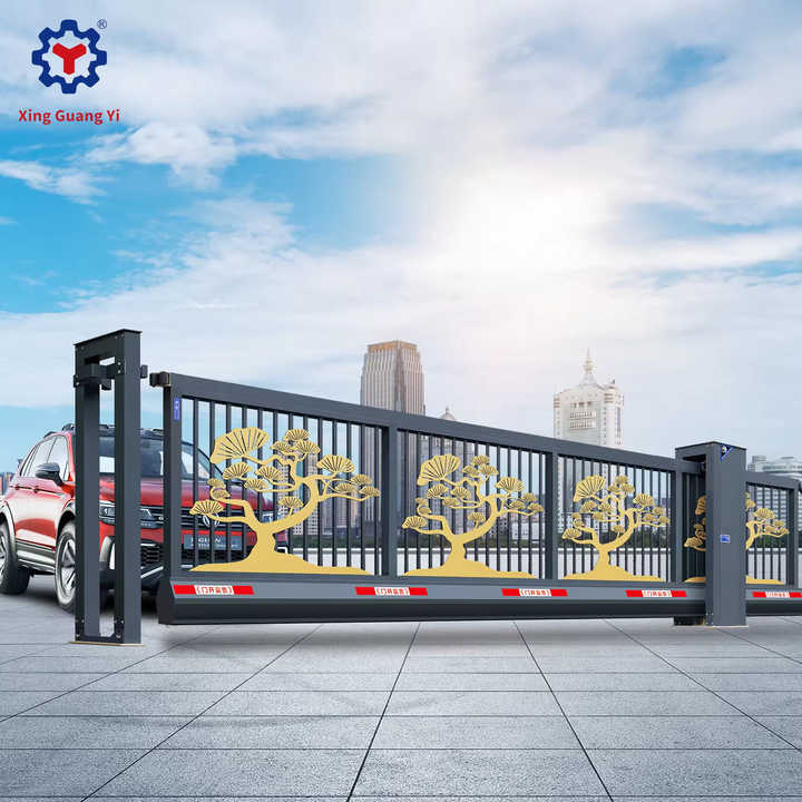 Metal fence sliding door